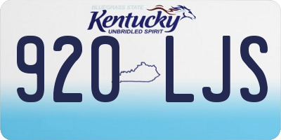 KY license plate 920LJS