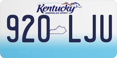 KY license plate 920LJU