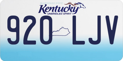 KY license plate 920LJV