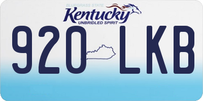 KY license plate 920LKB