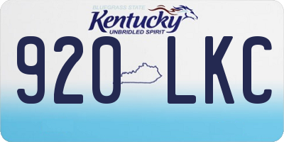 KY license plate 920LKC
