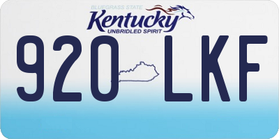 KY license plate 920LKF