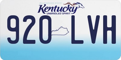 KY license plate 920LVH