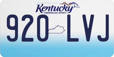 KY license plate 920LVJ
