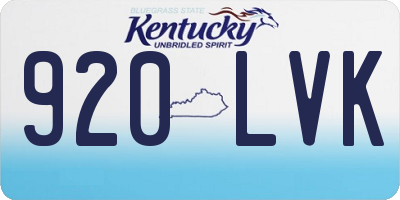 KY license plate 920LVK