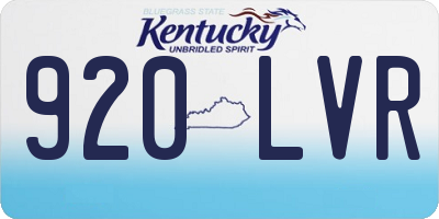 KY license plate 920LVR
