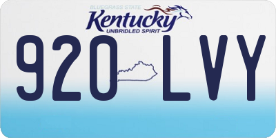 KY license plate 920LVY