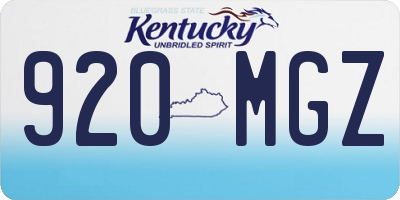 KY license plate 920MGZ