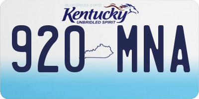 KY license plate 920MNA