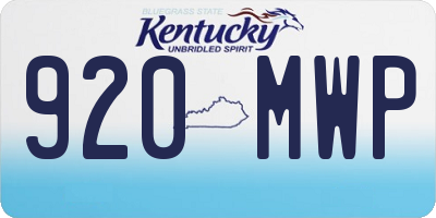 KY license plate 920MWP