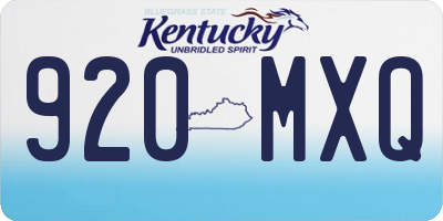 KY license plate 920MXQ