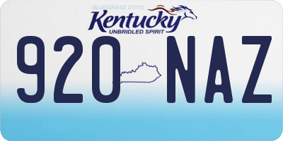 KY license plate 920NAZ