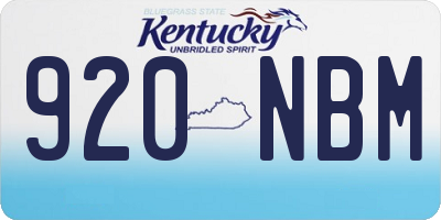 KY license plate 920NBM