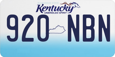 KY license plate 920NBN