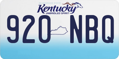 KY license plate 920NBQ
