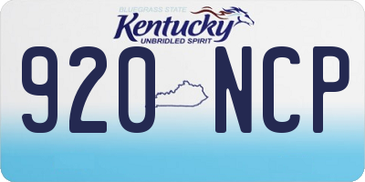 KY license plate 920NCP