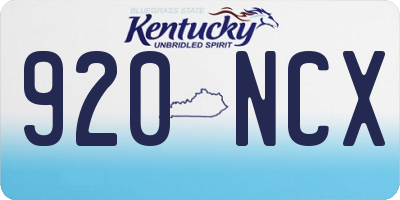 KY license plate 920NCX