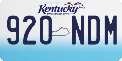 KY license plate 920NDM