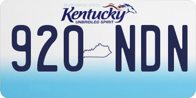 KY license plate 920NDN