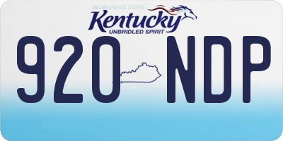 KY license plate 920NDP