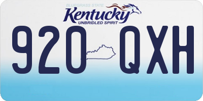 KY license plate 920QXH