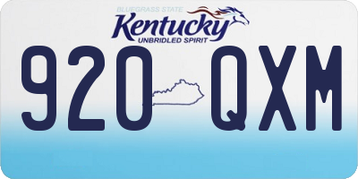 KY license plate 920QXM