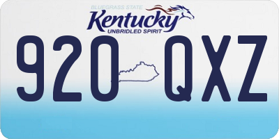 KY license plate 920QXZ