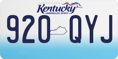 KY license plate 920QYJ