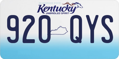 KY license plate 920QYS