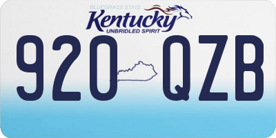 KY license plate 920QZB
