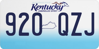 KY license plate 920QZJ