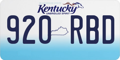 KY license plate 920RBD