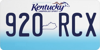 KY license plate 920RCX