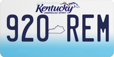 KY license plate 920REM