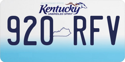 KY license plate 920RFV