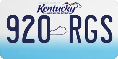 KY license plate 920RGS
