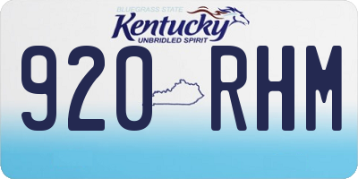 KY license plate 920RHM