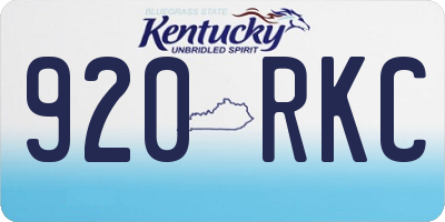 KY license plate 920RKC