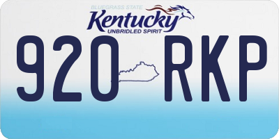 KY license plate 920RKP