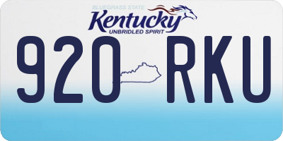 KY license plate 920RKU