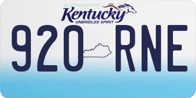 KY license plate 920RNE