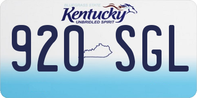 KY license plate 920SGL