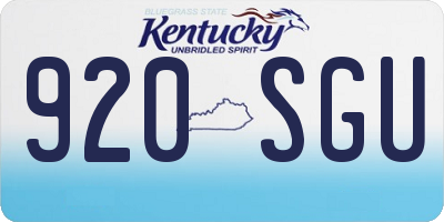 KY license plate 920SGU