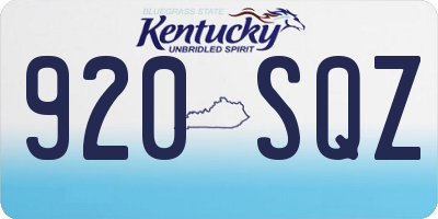 KY license plate 920SQZ