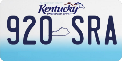 KY license plate 920SRA