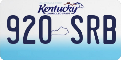 KY license plate 920SRB