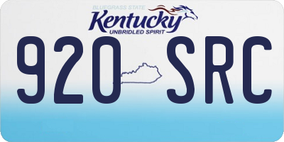 KY license plate 920SRC