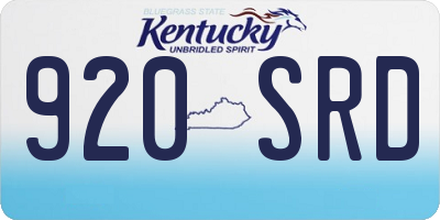 KY license plate 920SRD
