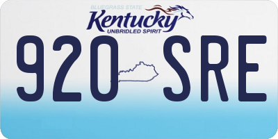 KY license plate 920SRE