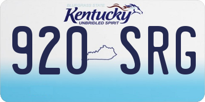 KY license plate 920SRG